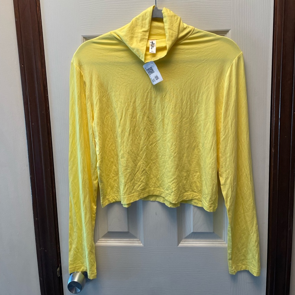 New Womens Mock Neck Crop Top